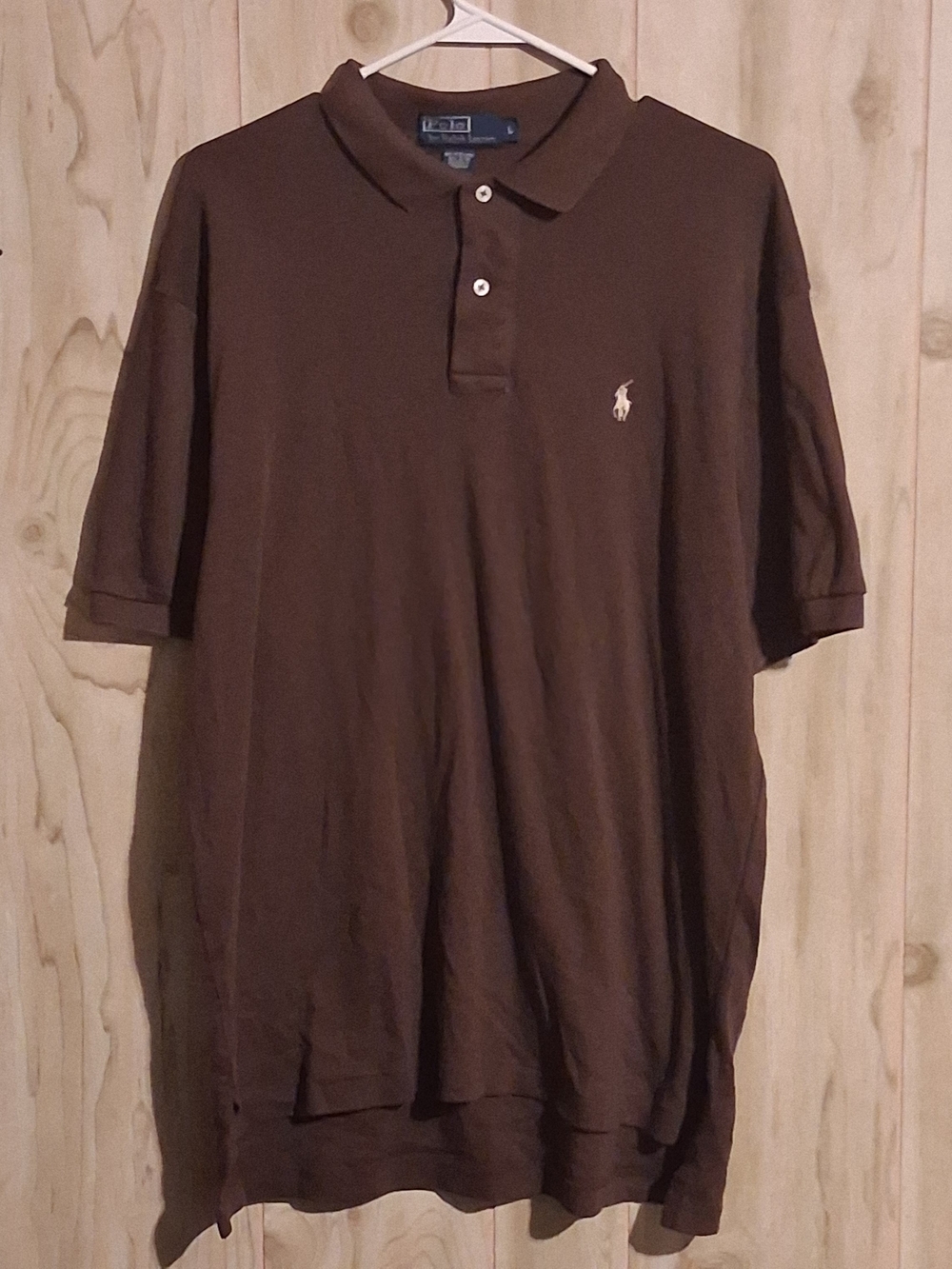 Polo by Ralph Lauren Brown Men’s Polo with Embroidered White Pony L